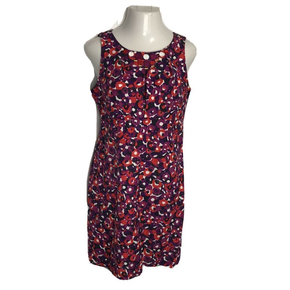 Ruby Rd. Dressy/Career Purple Linen Dress ~ Sz 8 ~ Knee Length ~ Sleeveless